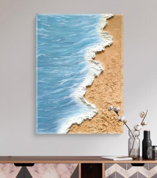 風景 Painting - 波砂 21 ビーチアート壁装飾海岸